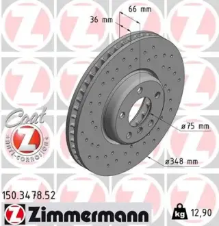 Гальмівний диск Otto Zimmermann GmbH 150.3478.52
