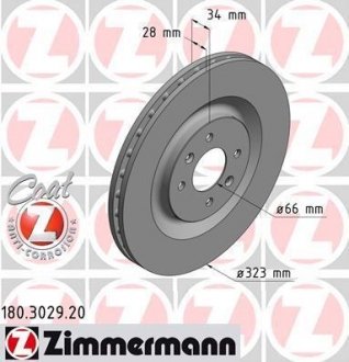 Тормозной диск otto Zimmermann GmbH 180302920