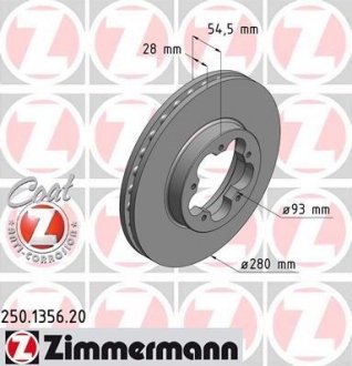 Тормозной диск otto Zimmermann GmbH 250135620