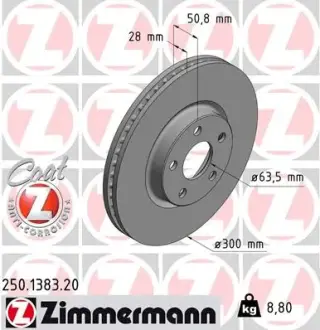 Гальмівний диск Otto Zimmermann GmbH 250138320