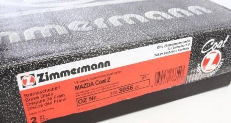 Гальмівний диск otto Zimmermann GmbH 370.3056.20