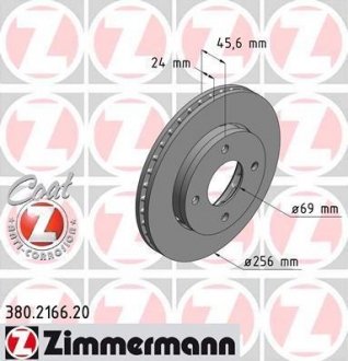 Гальмівний диск otto Zimmermann GmbH 380216620