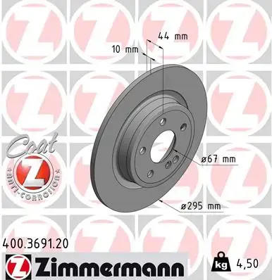 Тормозной диск otto zimmermann gmbh 400369120