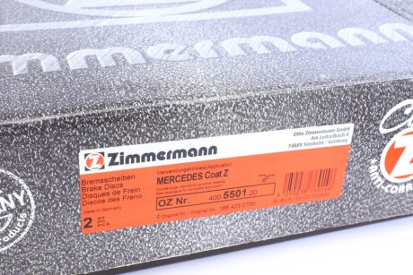 Тормозной диск otto Zimmermann GmbH 400550120