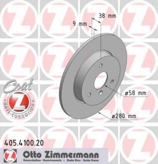 Передній гальмівний (тормозний) диск otto Zimmermann GmbH 405410020