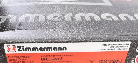 Вентилируемый тормозной диск otto Zimmermann GmbH 430261620