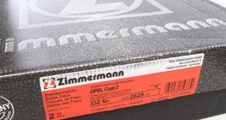 Вентильований гальмівний диск otto Zimmermann GmbH 430.2629.20