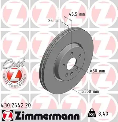 Вентилируемый тормозной диск otto zimmermann gmbh 430264220