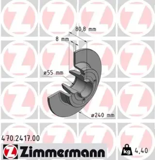 Тормозной диск otto zimmermann gmbh 470241700
