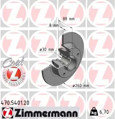 Тормозной диск otto zimmermann gmbh 470540100