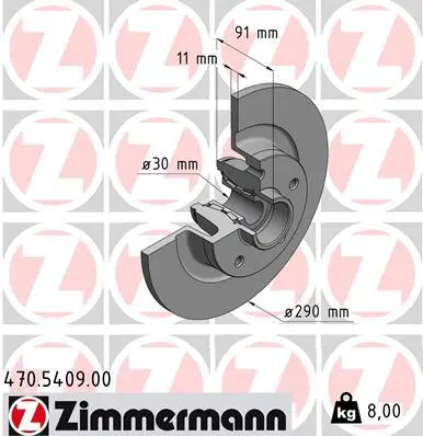 Задній гальмівний (тормозний) диск Otto Zimmermann GmbH 470540900 (фото 1)