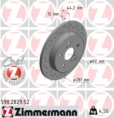 Перфорированный тормозной диск otto zimmermann gmbh 590282952