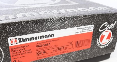 Тормозной диск otto Zimmermann GmbH 600321120
