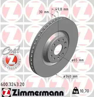 Гальмівний диск Otto Zimmermann GmbH 600324320