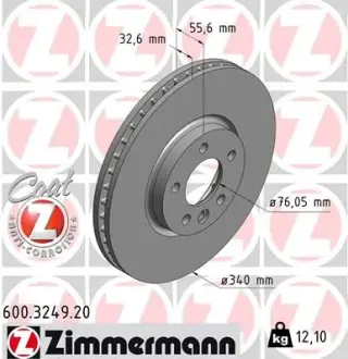 Гальмівний диск Otto Zimmermann GmbH 600324920