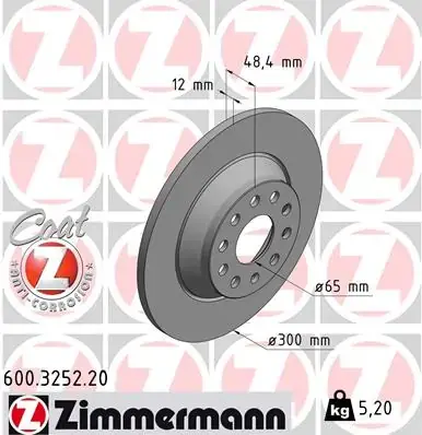 Тормозной диск otto zimmermann gmbh 600.3252.20