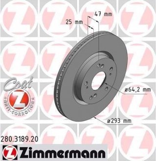 Шланг тормозной передний otto Zimmermann GmbH 280318920