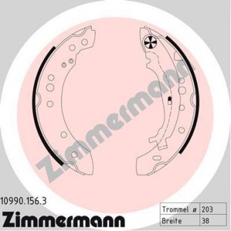 Колодки ручного (стоячого) тормоза otto Zimmermann GmbH 109901563