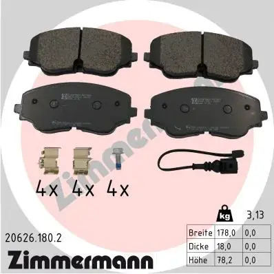 Тормозные колодки otto zimmermann gmbh 206261802