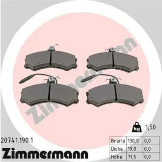 Тормозные колодки otto zimmermann gmbh 207411901