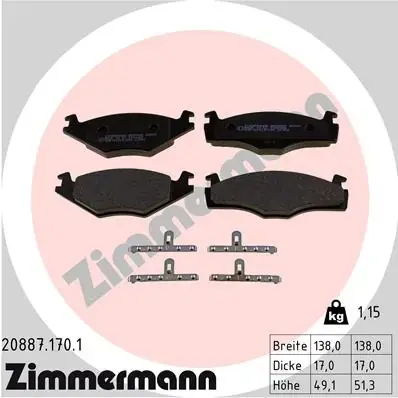 Тормозные колодки otto zimmermann gmbh 208871701