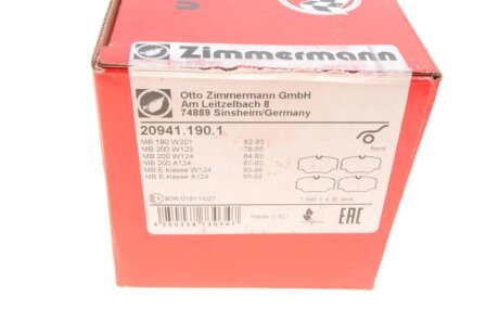 Тормозные колодки otto Zimmermann GmbH 209411901