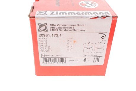 Тормозні (гальмівні) колодки otto Zimmermann GmbH 209611721