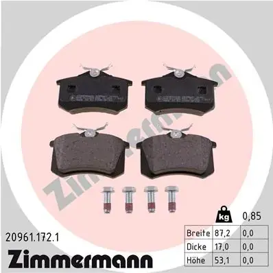 Тормозні (гальмівні) колодки Otto Zimmermann GmbH 209611721 (фото 1)