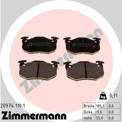 Тормозні (гальмівні) колодки Otto Zimmermann GmbH 209741101 (фото 1)