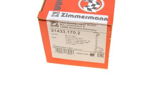 Тормозні (гальмівні) колодки otto Zimmermann GmbH 214331702