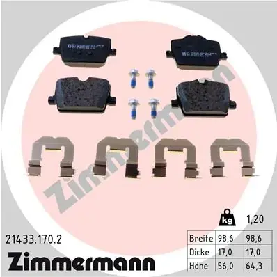 Тормозні (гальмівні) колодки Otto Zimmermann GmbH 214331702 (фото 1)