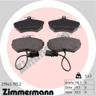 Тормозные колодки otto zimmermann gmbh 21945.195.2