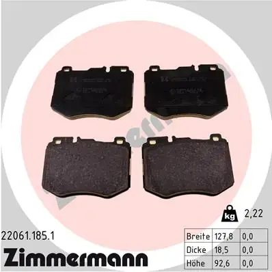 Тормозные колодки otto zimmermann gmbh 22061.185.1