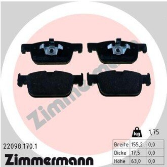 Тормозные колодки otto Zimmermann GmbH 220981701