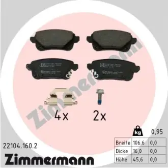 Тормозні (гальмівні) колодки Otto Zimmermann GmbH 221041602