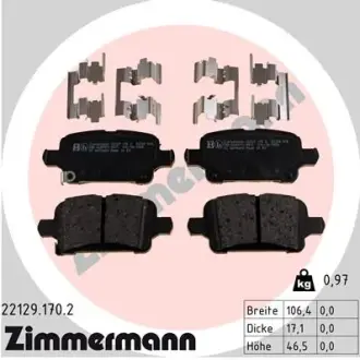 Тормозные колодки otto zimmermann gmbh 221291702