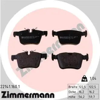 Тормозные колодки otto zimmermann gmbh 22141.160.1