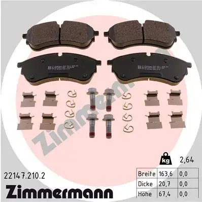 Тормозні (гальмівні) колодки Otto Zimmermann GmbH 22147.210.2 (фото 1)