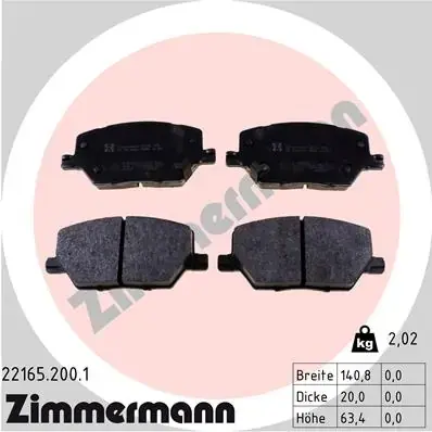 Тормозные колодки otto zimmermann gmbh 22165.200.1