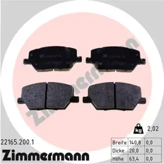 Тормозные колодки otto zimmermann gmbh 22165.200.1
