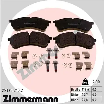 Тормозные колодки otto zimmermann gmbh 221782102