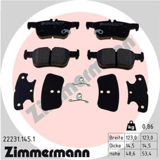 Тормозные колодки otto Zimmermann GmbH 22231.145.1