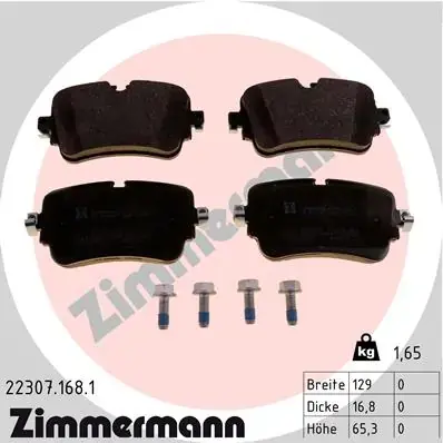 Тормозні (гальмівні) колодки Otto Zimmermann GmbH 22307.168.1 (фото 1)