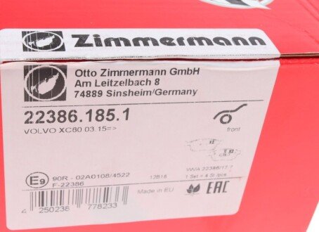 Тормозні (гальмівні) колодки otto Zimmermann GmbH 223861851
