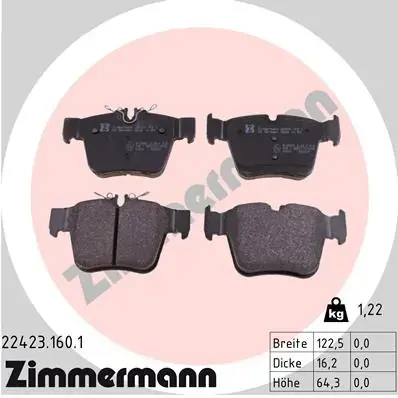 Тормозні (гальмівні) колодки Otto Zimmermann GmbH 224231601 (фото 1)