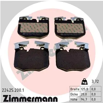 Тормозні (гальмівні) колодки Otto Zimmermann GmbH 22425.200.1 (фото 1)