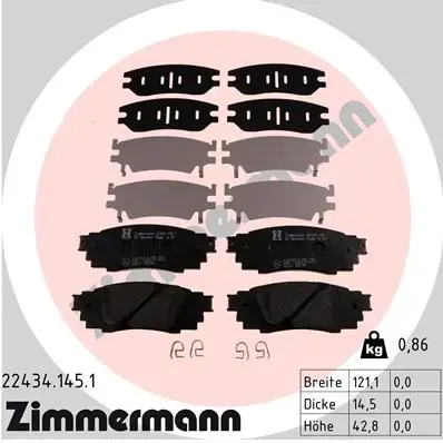 Тормозные колодки otto zimmermann gmbh 22434.145.1