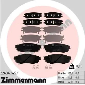Тормозные колодки otto zimmermann gmbh 22434.145.1
