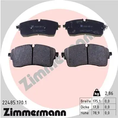 Тормозные колодки otto zimmermann gmbh 22485.170.1