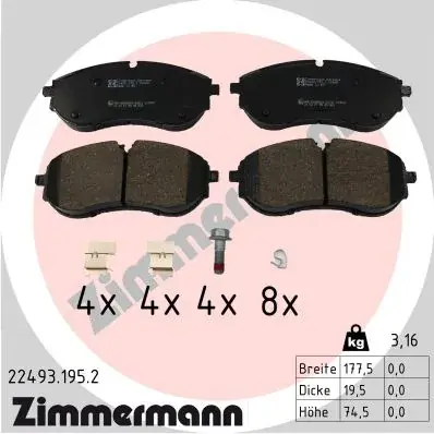 Тормозные колодки otto zimmermann gmbh 224931952